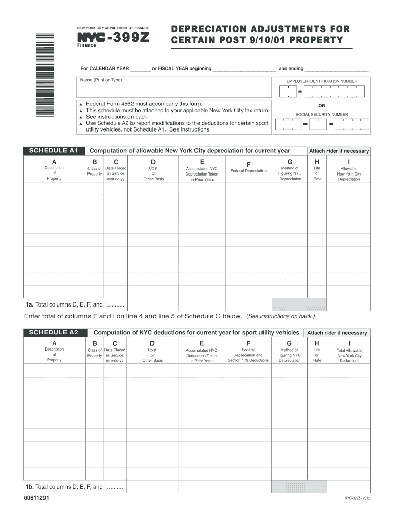 nyc 399z 2012 form Preview on Page 1