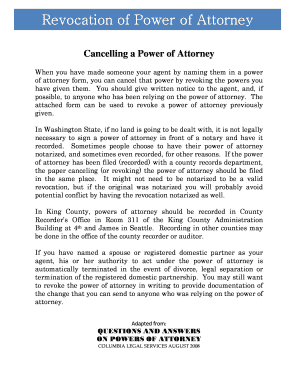 Revocation of Power of Attorney
