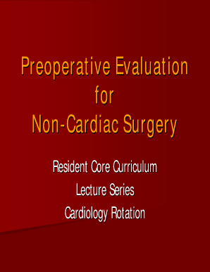 Preoperative Evaluation for Non-Cardiac Surgery