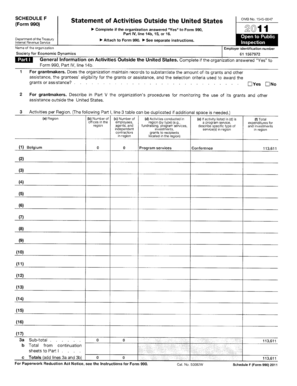 Fillable Online Form 990 Schedule F for 2011 - Society for Economic ...