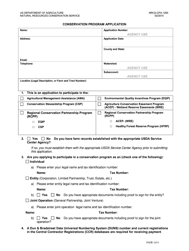 conservation program application Preview on Page 1