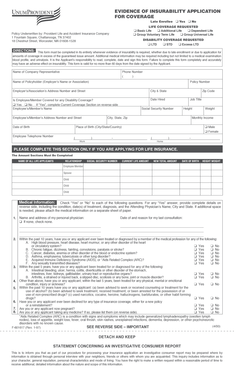 Evidence of Insurability Application