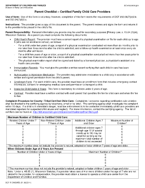 preschool intake form