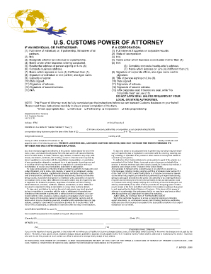 Customs Power Of Attorney Form 5291 - Fill Online ...