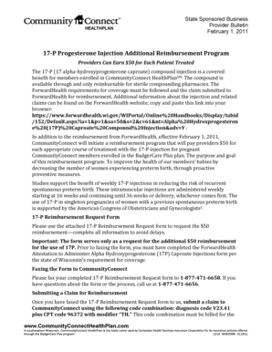 17-P Progesterone Injection Reimbursement Request Form