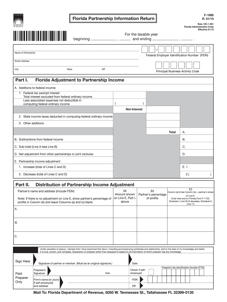 florida f 1065n 2013 form Preview on Page 1