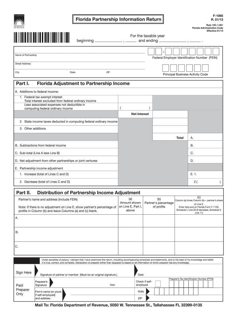 florida f 1065n 2013 form Preview on Page 1.