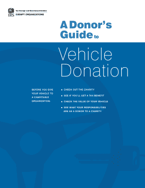 IRS Guide to Vehicle Donation