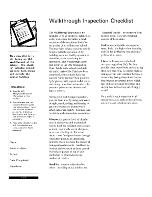 Walk through form real estate