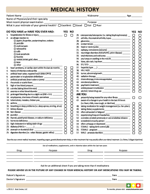 New Patient Medical History Form Template from www.pdffiller.com