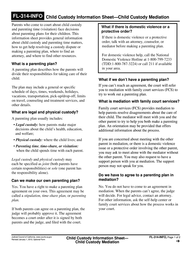 child custody information Preview on Page 1