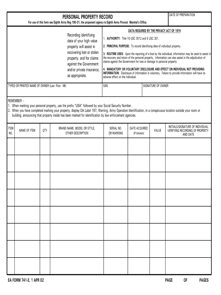 Ea form 741 e: Fill out & sign online | DocHub