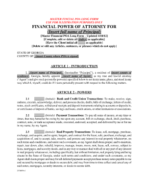 Georgia Financial Power of Attorney