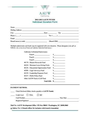 California AAUW Fund Donation Form