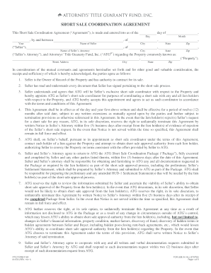 Short Sale Coordination Agreement