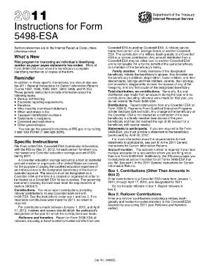 Instructions for Form 5498-ESA