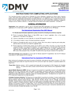 Nevada Motor Carrier Licensing Application