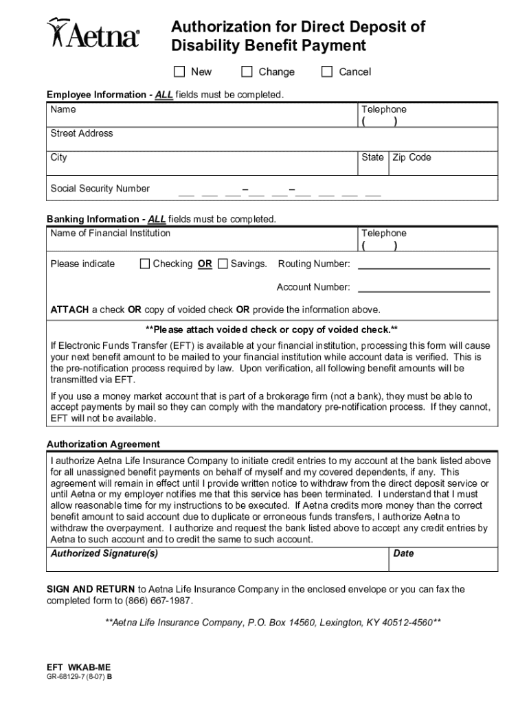 gr 7 direct deposit printable Preview on Page 1