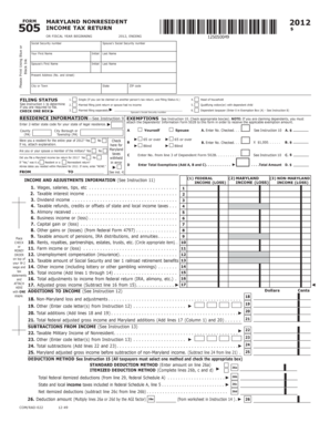 Maryland Nonresident Income Tax Return