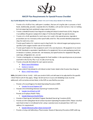 Vendor assessment checklist template - Download Haccp Plan Requirements For Special Process Checklist - southernnevadahealthdistrict