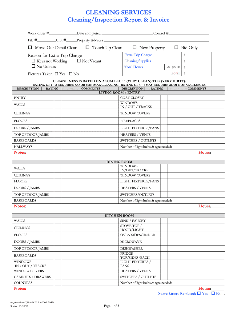 Cleaning Report - Fill Online, Printable, Fillable, Blank  pdfFiller Intended For Free Cleaning Proposal Template