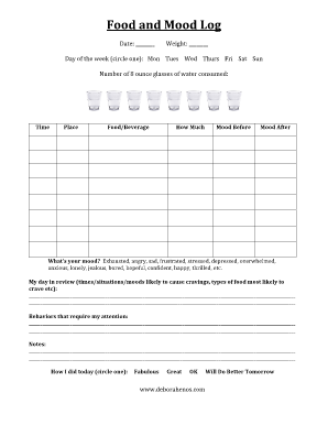 Food and Mood Log