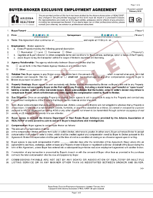 Buyer-Broker Exclusive Employment Agreement - Arizona ...