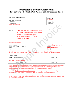 Sample invoice for services - pdffiller service invoice form