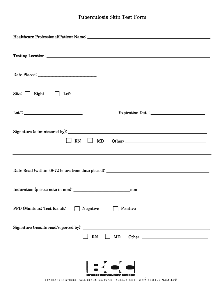 Tb Skin Test Read Form 2020 2022 Fill And Sign Printable Template 