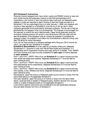 Fillable Online mass 2011 Schedule E Instructions - Mass.Gov - mass Fax ...