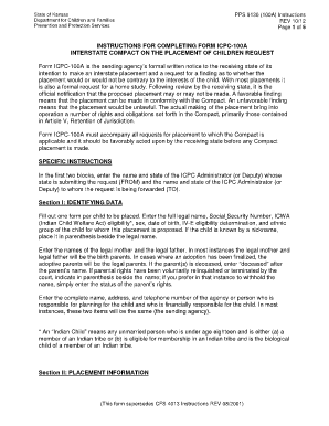Interstate Compact on the Placement of Children Request