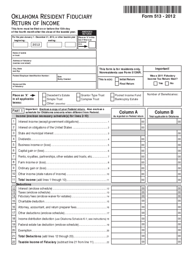 oklahoma form 513 Preview on Page 1