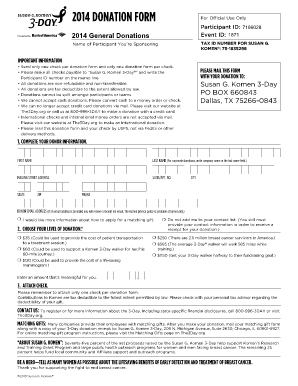 Susan G. Komen Donation Form