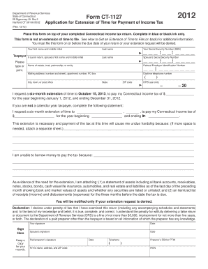 Connecticut Form CT-1127 2012