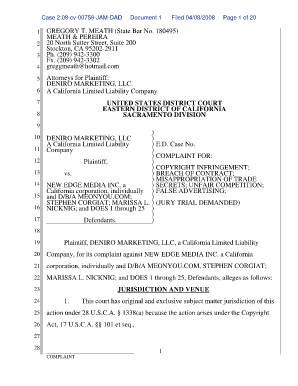 pleading paper template california
