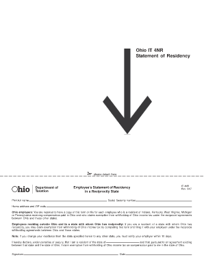 Ohio IT 4NR Statement of Residency