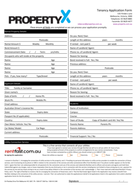 Australian Tenancy Application Form
