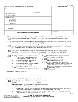 Proof of Service of Summons