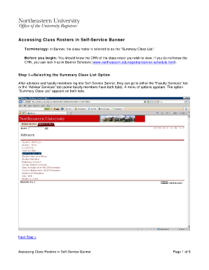 Accessing Class Rosters in Self-Service Banner - northeastern