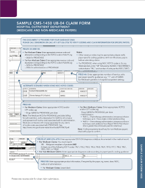 CMS-1450 UB-04 Hospital Outpatient Claim Form