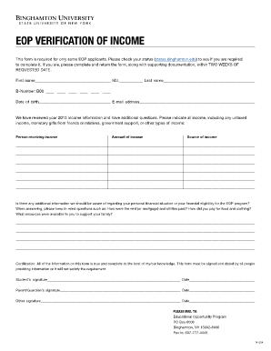 EOP VERIFICATION OF INCOME - www2 binghamton