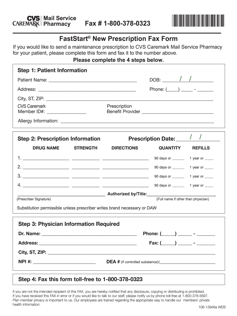 Cvs Caremark Prescription Fax Form Fill Out Sign Online DocHub