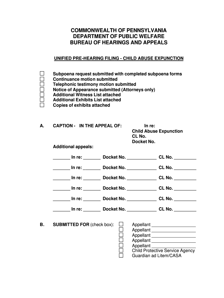 unified pre hearing filing Preview on Page 1