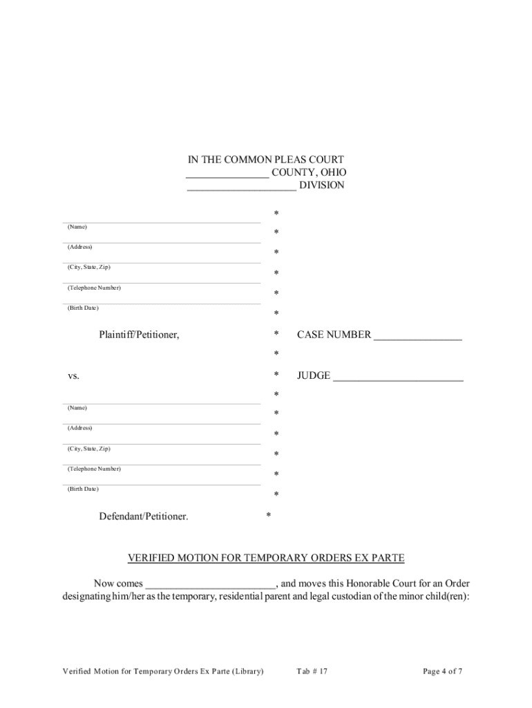 Ohio Emergency Custody Forms Fill Out Sign Online DocHub