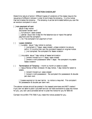 Eviction Checklist