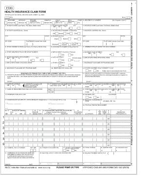 CMS 1500 Health Insurance Claim Form