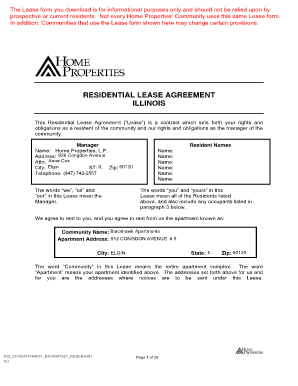 Illinois Residential Lease Agreement
