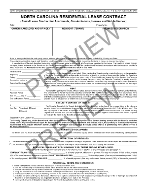 North carolina residential lease contract - Blumberg Legal Forms ...