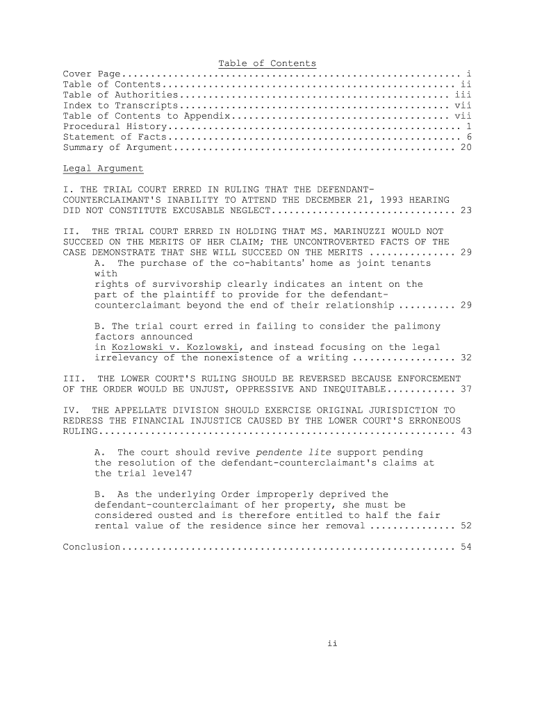 Appellate Brief Template Word Fill Online Printable Fillable Blank 