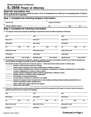Illinois Power of Attorney for Tax Matters